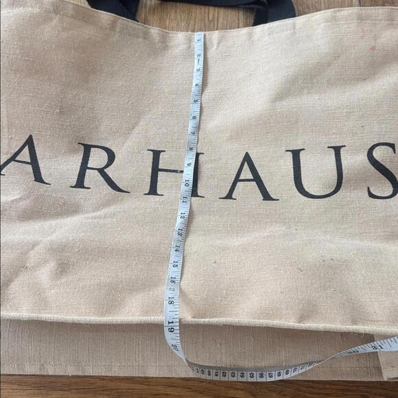 Arhaus Beige Tote Bag with Black Handles - Picture 6 of 7
